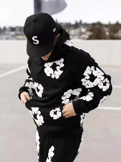 DENIM TEARS Men's Fashionable Printed Hoodie Foam Cotton Sports Suit European American Style Hot Selling New Arrival