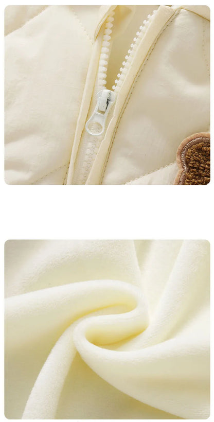  Winter Baby Outwear Clothing Fur Lining Warm Toddler Girl's Boy's Rompers Cartoon Bear Infant Jumpsuit