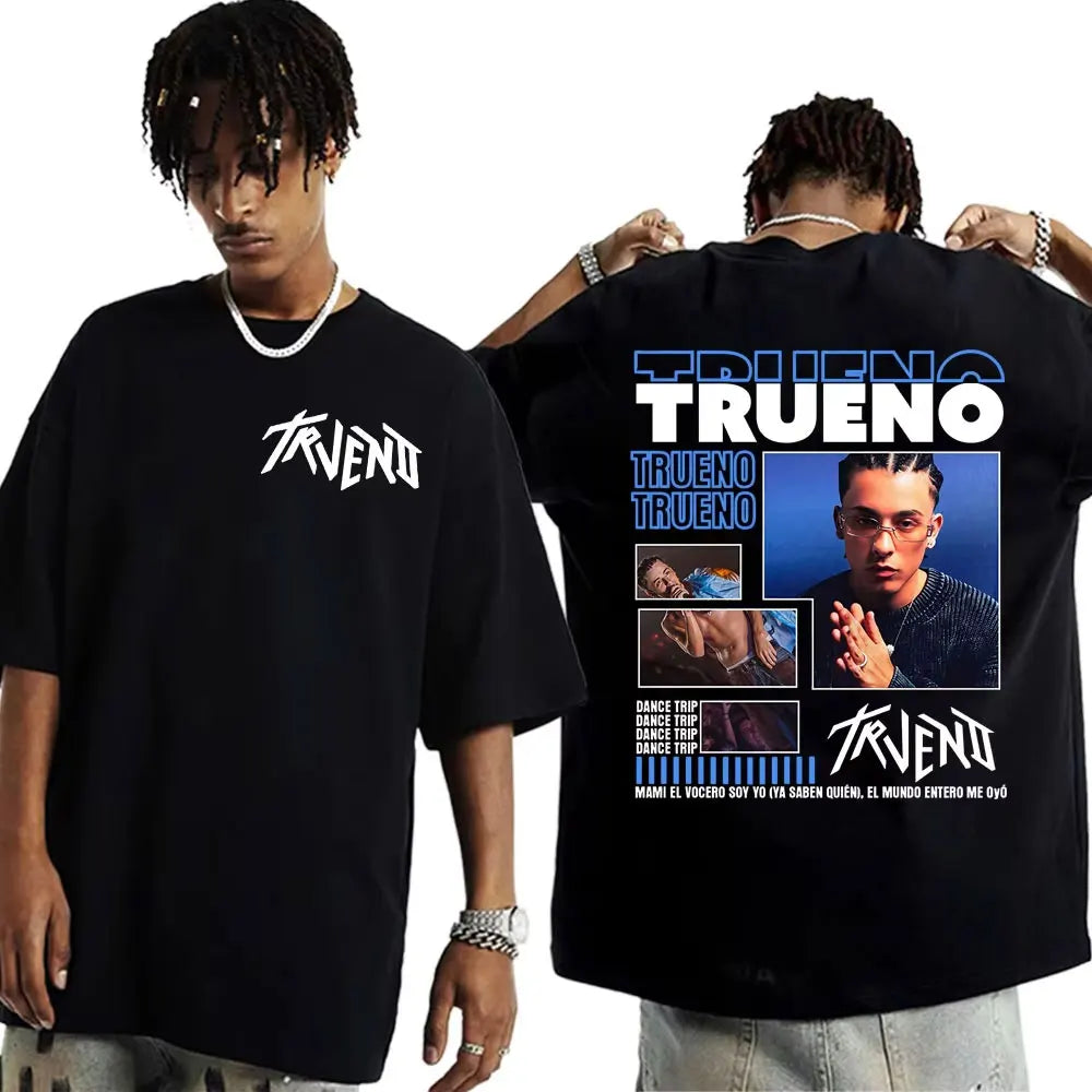 Rapper Trueno Album Tour Merch T-shirt Men Women Clothes Fashion Short Sleeve Tee Shirt Streetwear Cotton Loose T-shirts Unisex