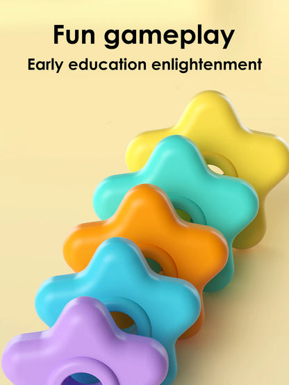 Montessori Rotating Rainbow Tower Baby stacking Puzzle Toys safety andEnvironmental Protection Colored children's Toys