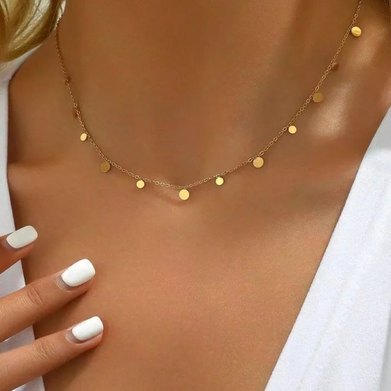 316L Stainless Steel Simple Fashion Zircon Waterdrop Pendant Necklace for Women Trendy Waterproff Chain Neck Party Jewelry Gifts