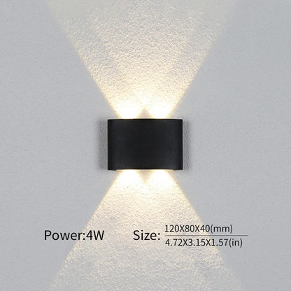 LED Wall Light Outdoor Indoor 2W 4W 6W 8W 10W AC85-265V Up Down White Black Modern Light For Home Garden Bedroom Corridor