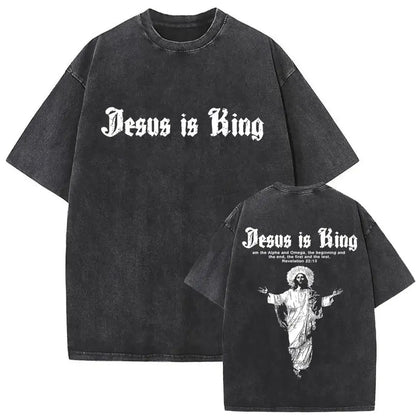 Christian Religious Jesus Forgive Them Father Vintage Washed Y2k Tshirt Men Clothing New in Top & Tees Mens T-Shirt 61327
