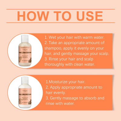 Hoegoa Coconut Hair Care Set Hydrating Curl Elasticity & Volumizing Shampoo/Conditioner,  Moisture-Rich Repair Treatment