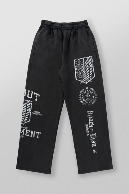 Young American trendy sweatpants collaboration anime joggers, cotton terry print, wide-leg casual pants, hip-hop street pants