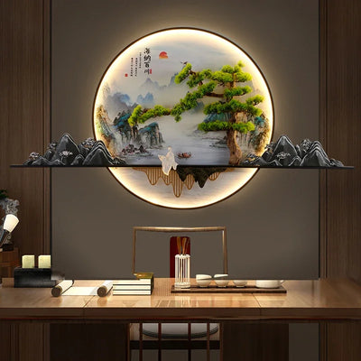 ANITA Modern LED Wall Picture Light Inside Creative Chinese Pine Landscape Mural Sconces Lamp for Home Living Bedroom Study