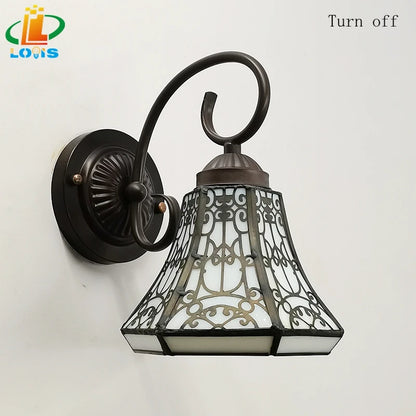 Scandinavian White Glass Heat Bending Wall Lamp Tiffany Style Designer Old Mirror Front Balcony Light Fixture Antique E27 LED