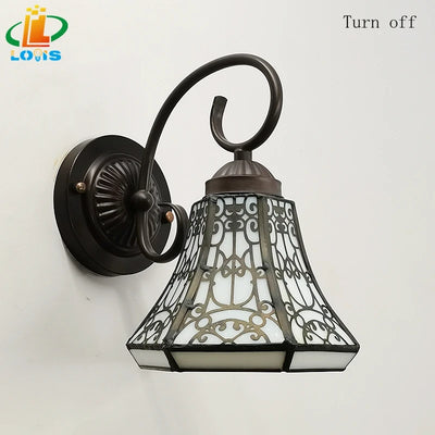 Scandinavian White Glass Heat Bending Wall Lamp Tiffany Style Designer Old Mirror Front Balcony Light Fixture Antique E27 LED