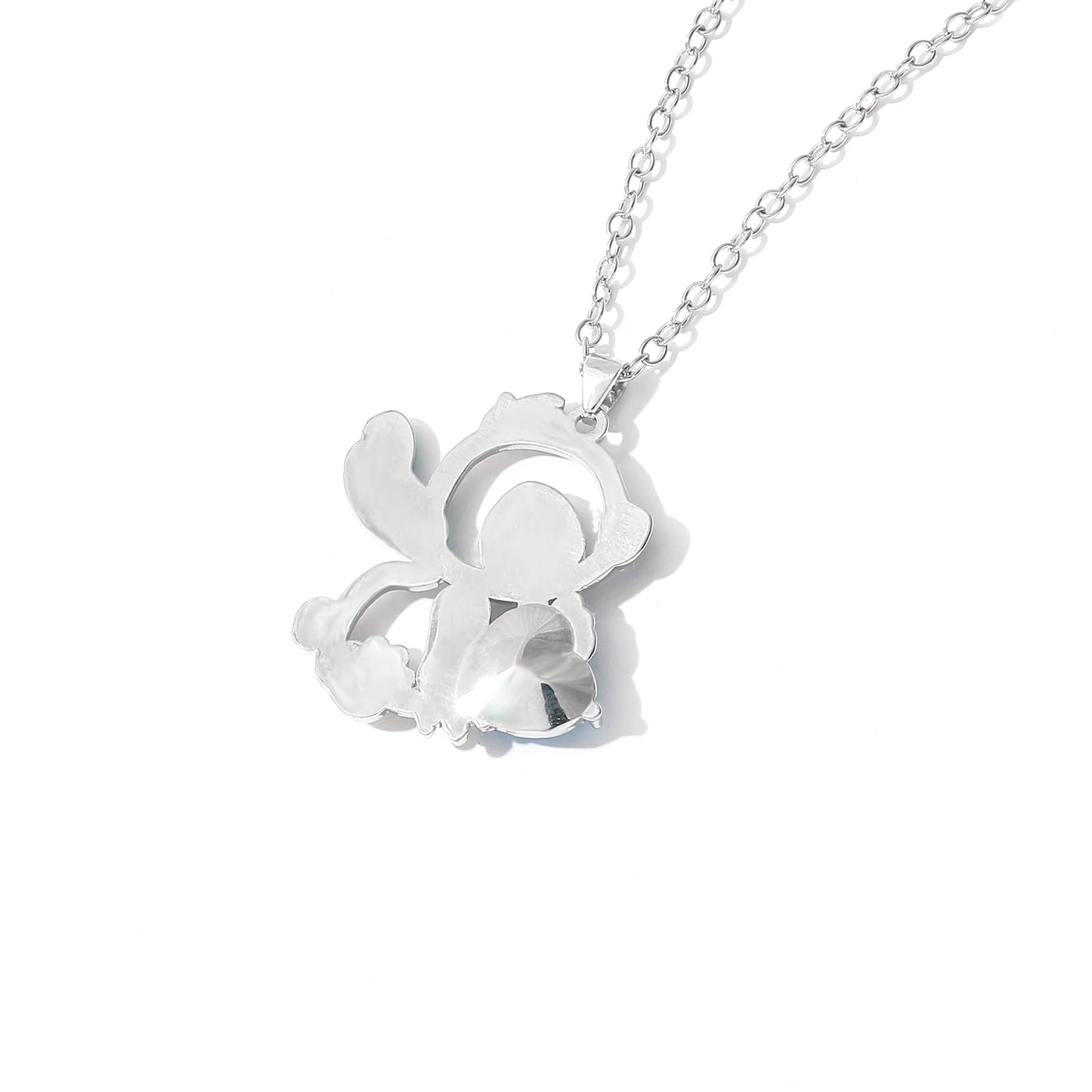 Lilo & Stitch Heart Rhinestone Necklace for Girls Anime Charms Pendant Fashion Jewelry Aesthetic Accessory Birthday Gift
