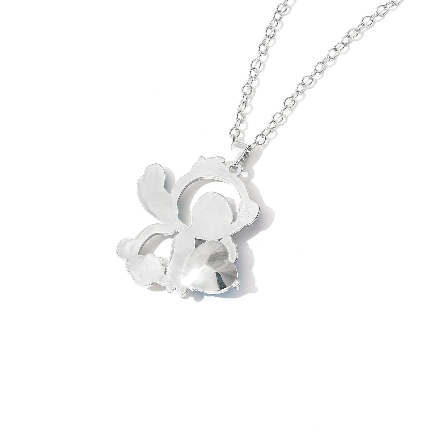 Lilo & Stitch Heart Rhinestone Necklace for Girls Anime Charms Pendant Fashion Jewelry Aesthetic Accessory Birthday Gift