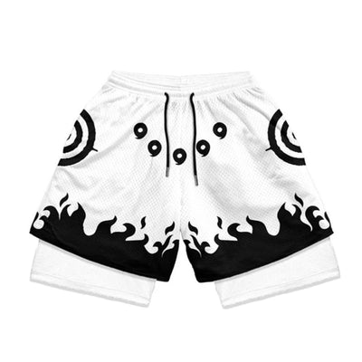 Anime Performance Shorts Men Women 2 In 1 Gym Shorts Manga 3D Print Mesh Quick Dry Sports Short Pants Summer Fitness Workout