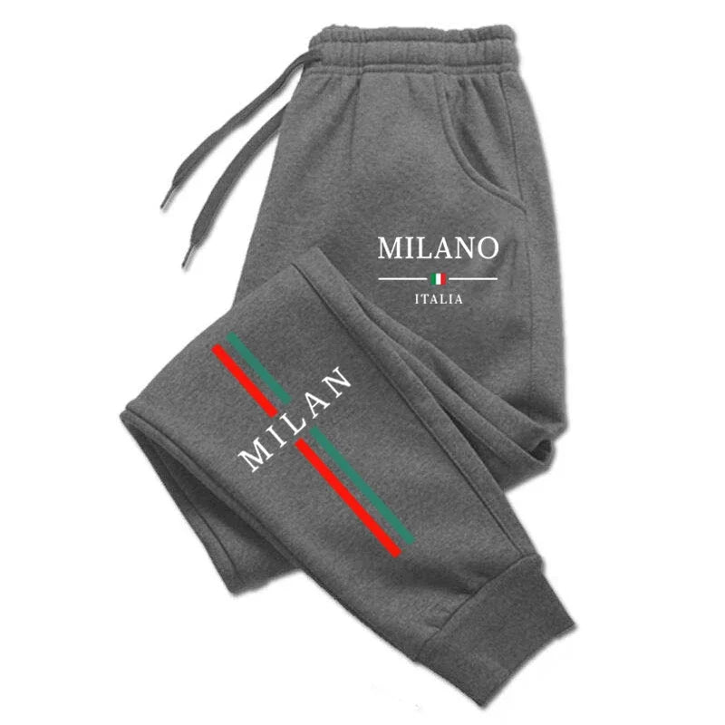 2025 Hot Sale Milan City Printed Jogger Pants Men Women Autumn Winter Casual High Quality Outdoor Running Sports Sweatpants