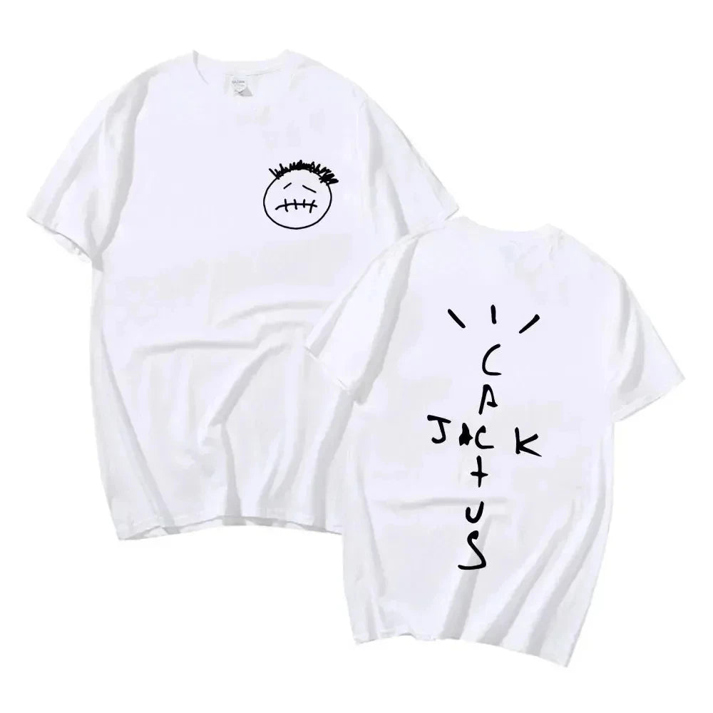 Rapper Cactus Jack Music Album T Shirts Men Women Fashion Hip Hop T Shirt 100% Cotton Short Sleeve T-shirt Oversized Tops 71111