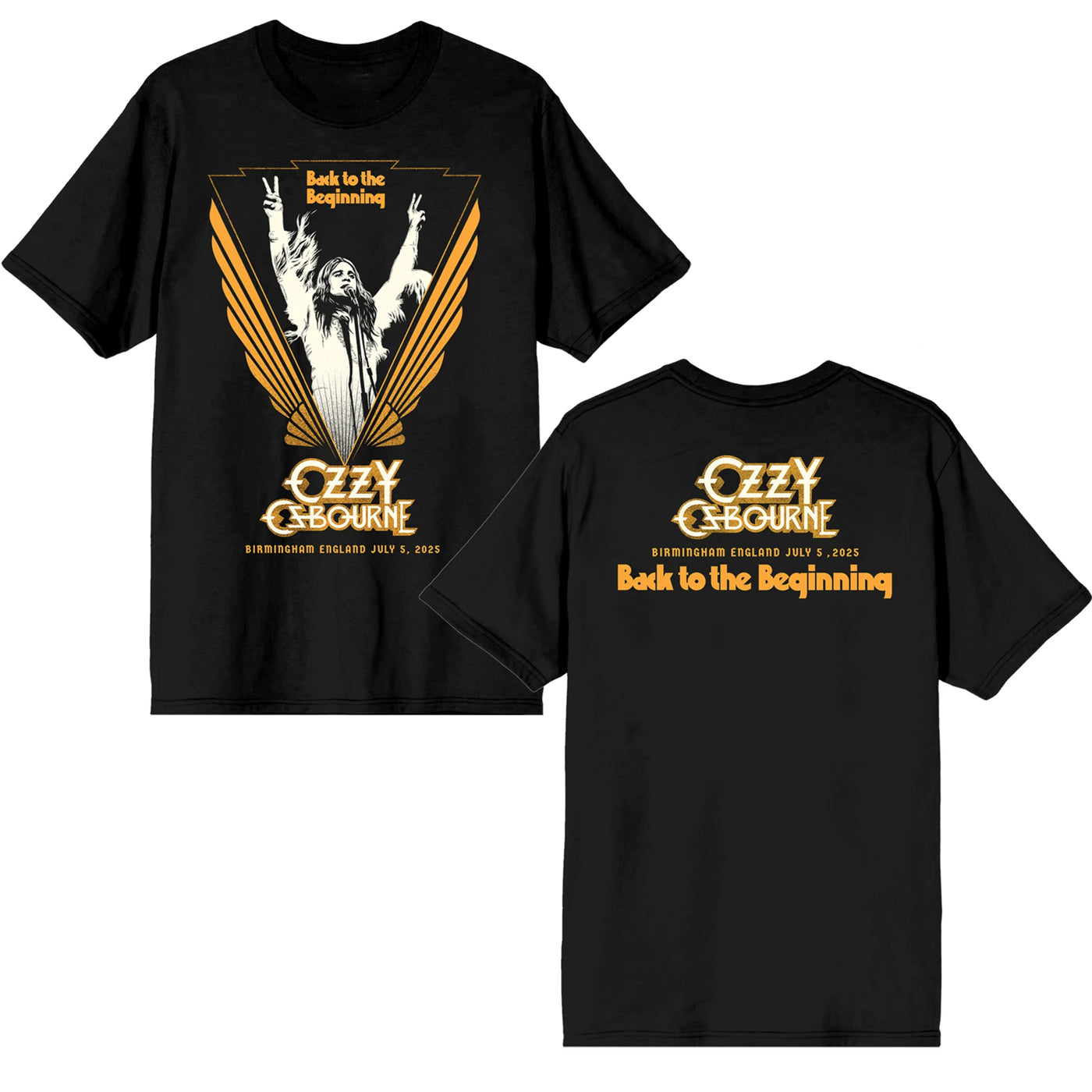 Black Sabbath and Ozzy Osbourne Back To The Beginning Merch Event Tee with Lineup Two Sided T-Shirt Ins Y2k New Brand New Style