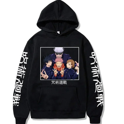 Japanese Anime Print Sweatshirts Jujutsu Kaisen Hoodie Harajuku Autumn Winter Streetwear Clothe Yuji Itadori Plus Size Hoodie