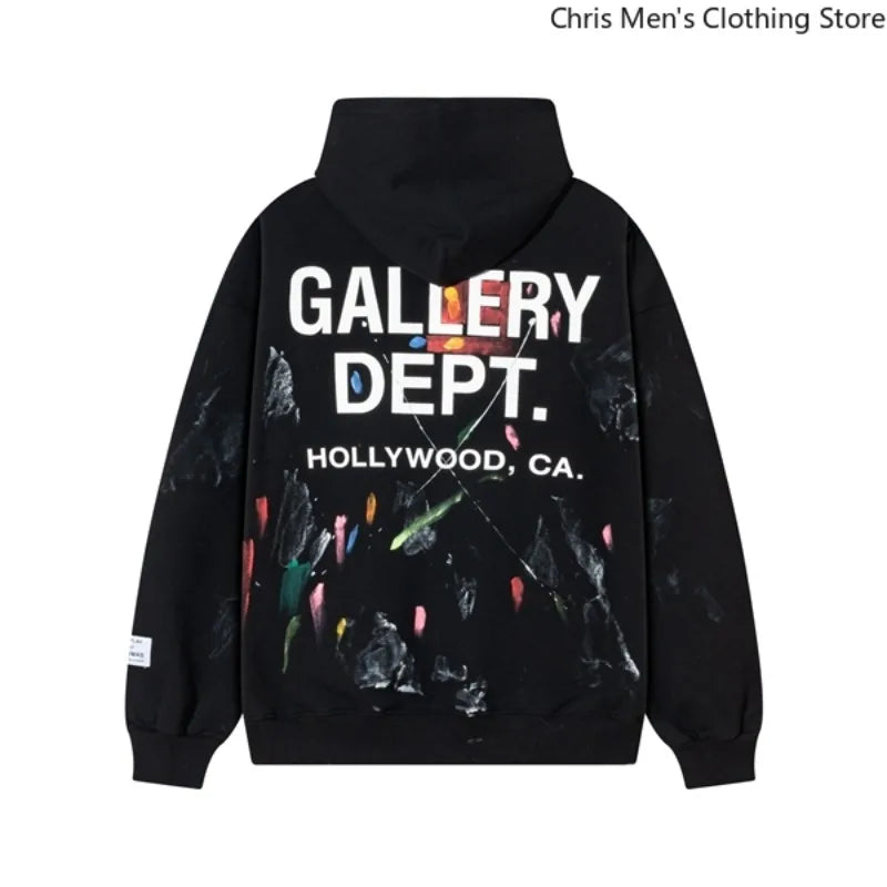 Autumn Trendy Men's Long Sleeve Thermal Hoodie Streetwear New High Street Loose Fleece Hoodie Letter Print Casual Sweatshirt