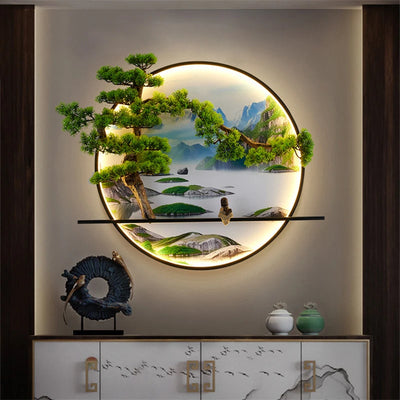 PLLY Modern Wall Picture Light Inside Creative Chinese Landscape Mural Sconces Lamp LED for Home Living Bedroom Study