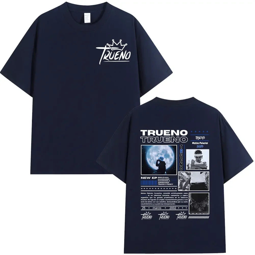 Rapper Trueno Album Tour Merch T-shirt Men Women Clothes Fashion Short Sleeve Tee Shirt Streetwear Cotton Loose T-shirts Unisex