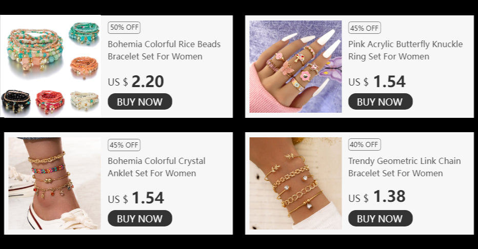 4Pcs New Tassel Charm Beads Bracelet Set For Women Colorful Glass Beaded Chain Bangle Men Bohemian Jewelry