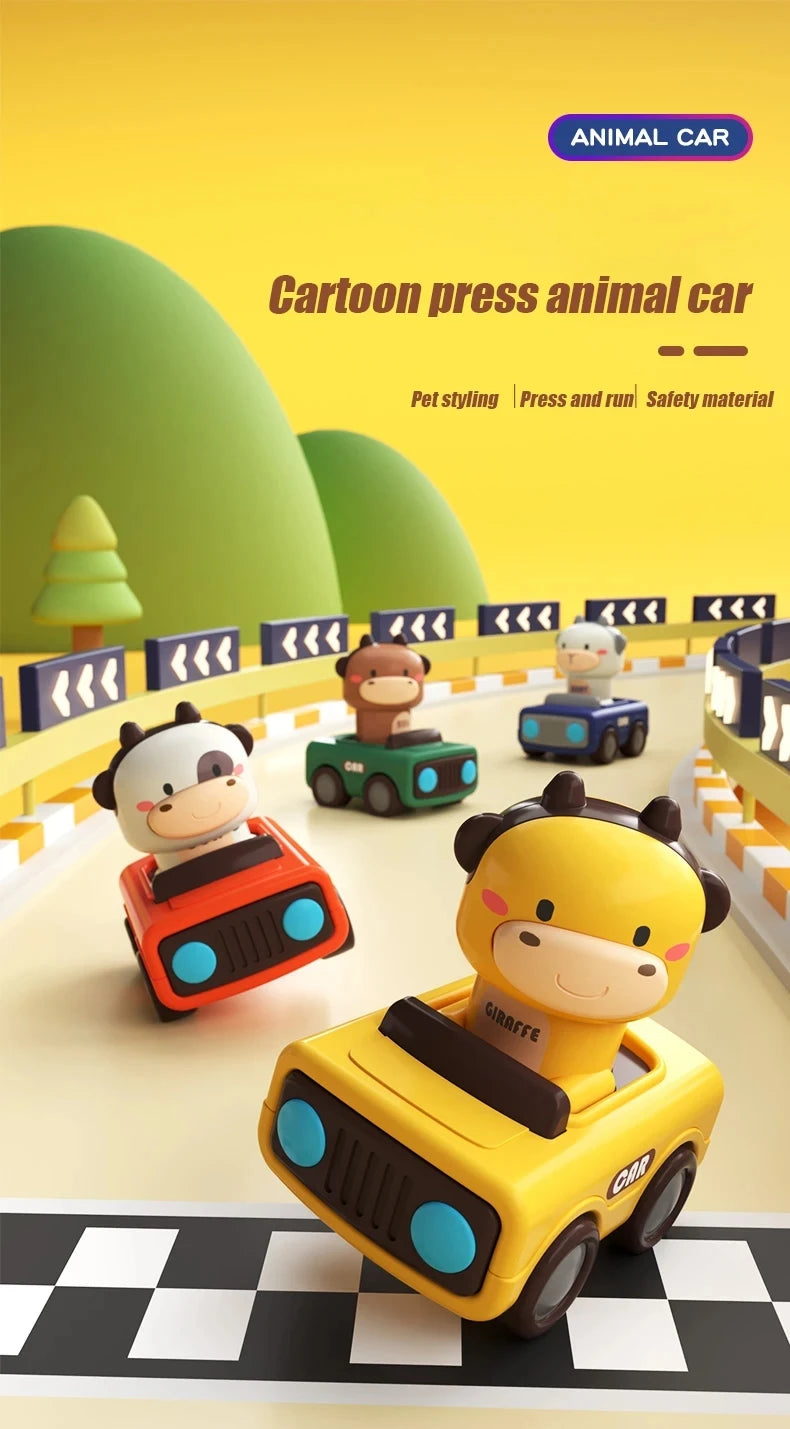 Children's Animal Toy Car Push-Along Vehicle Fun And Interactive Playtime Essential for Kids Intellectual Development Gift