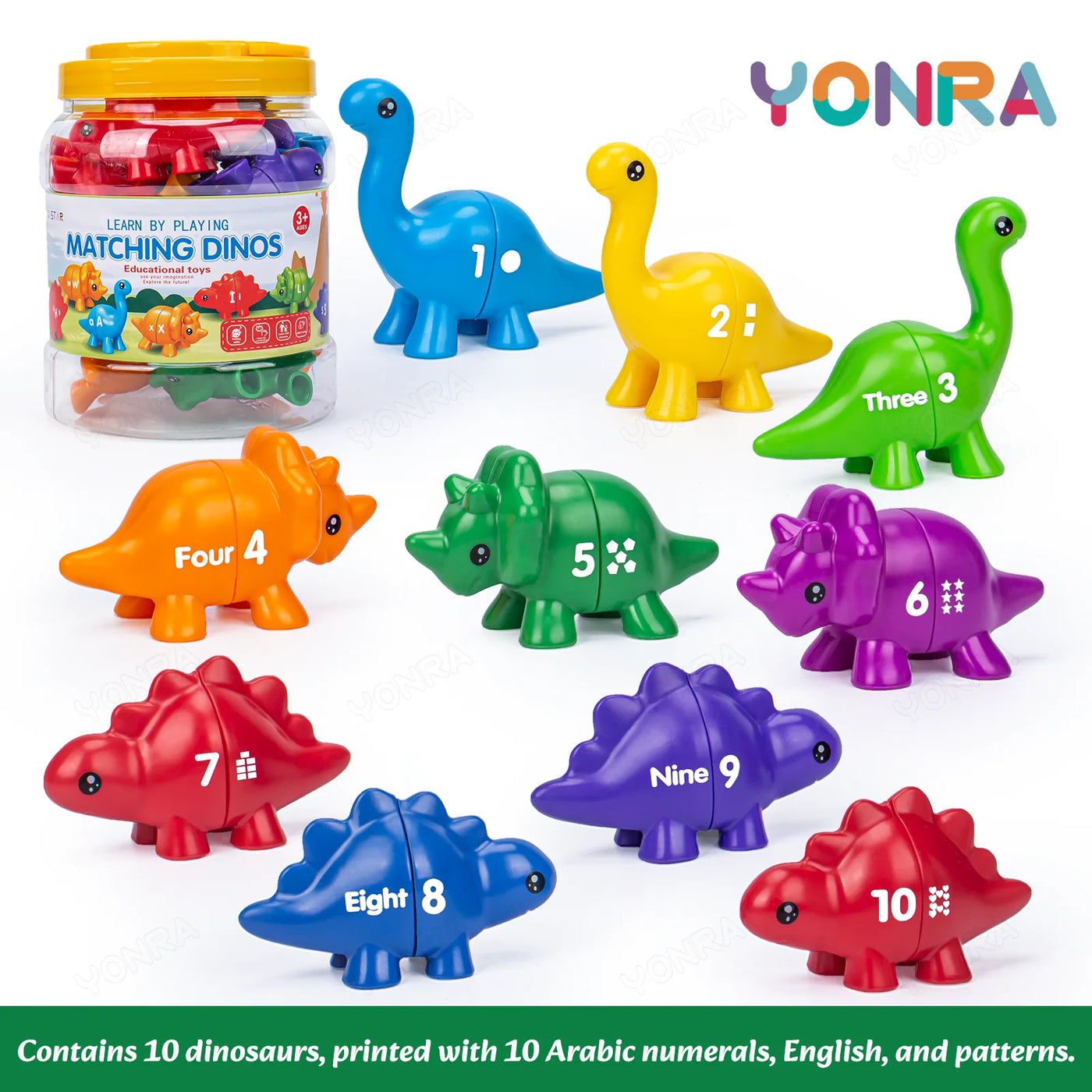 Matching Dinosaur Toy With storage bucket Montessori Toys for Kids Counting Learning Toys for Toddlers Children Development Game