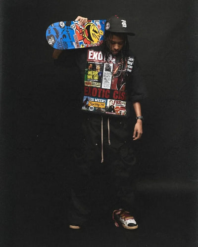 New American Hip-hop Harajuku Oversized Graphics Top Y2K Casual High Street Trendy Pure Cotton Round Neck T-shirt Streetwear Men