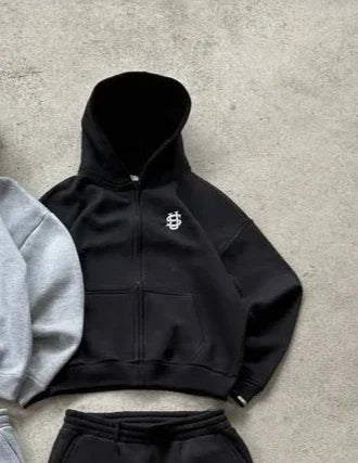 American high street punk hip-hop dollar logo embroidered sportswear men set Y2K new Gothic top hoodie couple casual sportswear