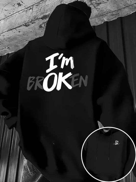 The new men's hoodie for Spring and Autumn 2025 features a casual fashionable and comfortable 3D letter pattern print