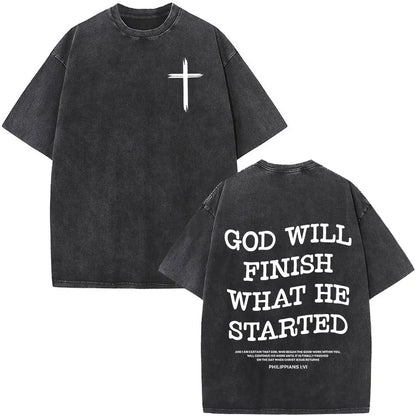 Christian Jesus Faith Over Fear Bible Verse Washed T-shirts Men Women Fashion Vintage Oversized T Shirts Harajuku Cotton T-shirt