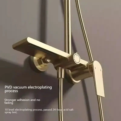 Golden Shower Set Bathroom Multi Function Spout Mixer With Shower Hand Hotel Apartment Bathtub Booster Shower Systems Set