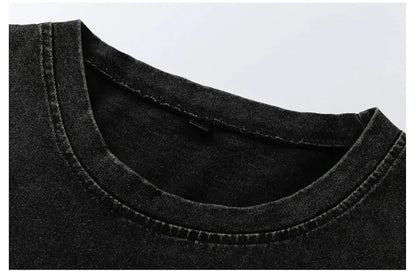 Silent Hill Washed T Shirt Streetwear Hip Hop Vintage T-Shirts Horror Movie Game Tees Tops Men Women Cotton Harajuku Printed