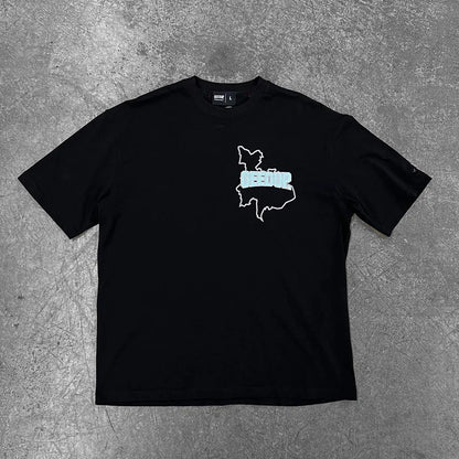 High Street Harajuku Letter Print Oversized T-shirt Men Hip Hop Retro Casual Streetwear Women Summer Cotton Round Collar Top