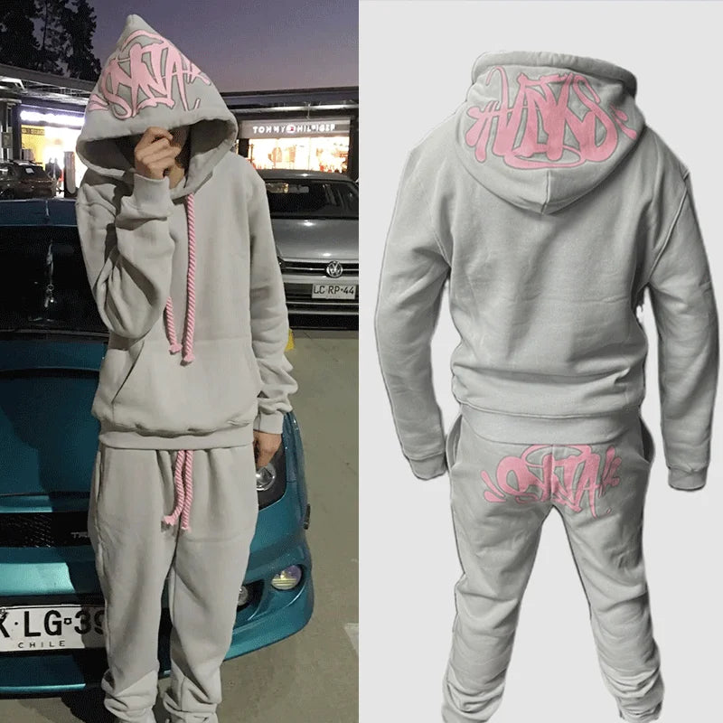 Sy-world Fashion Tracksuits Tops & Long Pants Winter Cotton Hip Hop Street Men Women Casual Hooded Sweatshirt Sports Trousers