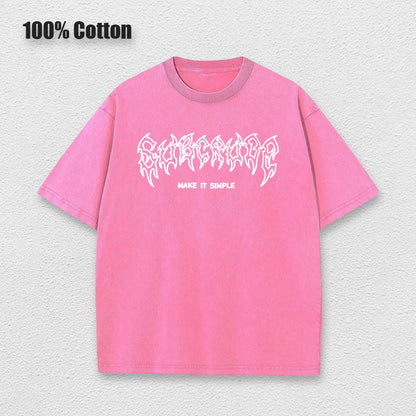 Y2k Acid Washed T Shirt Women Vintage Cotton T-shirts Harajuku Gothic Streetwear Soft Tees Girl Loose Fashion Print Tops Unisex