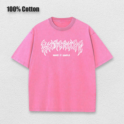 Y2k Acid Washed T Shirt Women Vintage Cotton T-shirts Harajuku Gothic Streetwear Soft Tees Girl Loose Fashion Print Tops Unisex