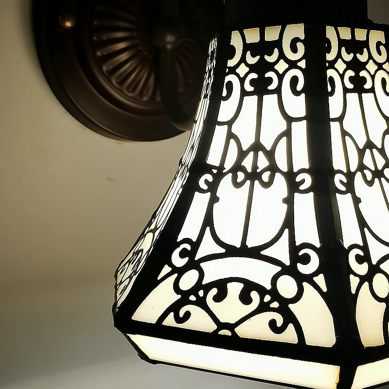Scandinavian White Glass Heat Bending Wall Lamp Tiffany Style Designer Old Mirror Front Balcony Light Fixture Antique E27 LED