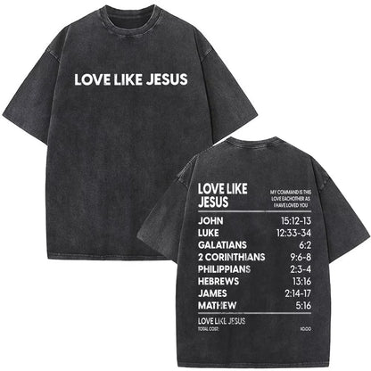 Summer Jesus Christian Forgive Them Father Vintage Washed T-shirts Men Women Fashion Cotton Short Sleeves  T Shirts Streetwear