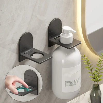 Metal Self-Adhesive Shampoo Bottle Shelf Free of Punch Shower Gel  Liquid Bottle Holder Bathroom Shelf Organizer Hook Shelves