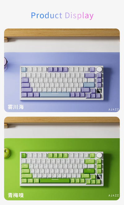 Ajazz AK820/AK820Pro Gaming Mechanical Keyboard Bluetooth 5.1/Wireless/C-Wired Customized Keyboard with Knob Hot Swapping Gasket