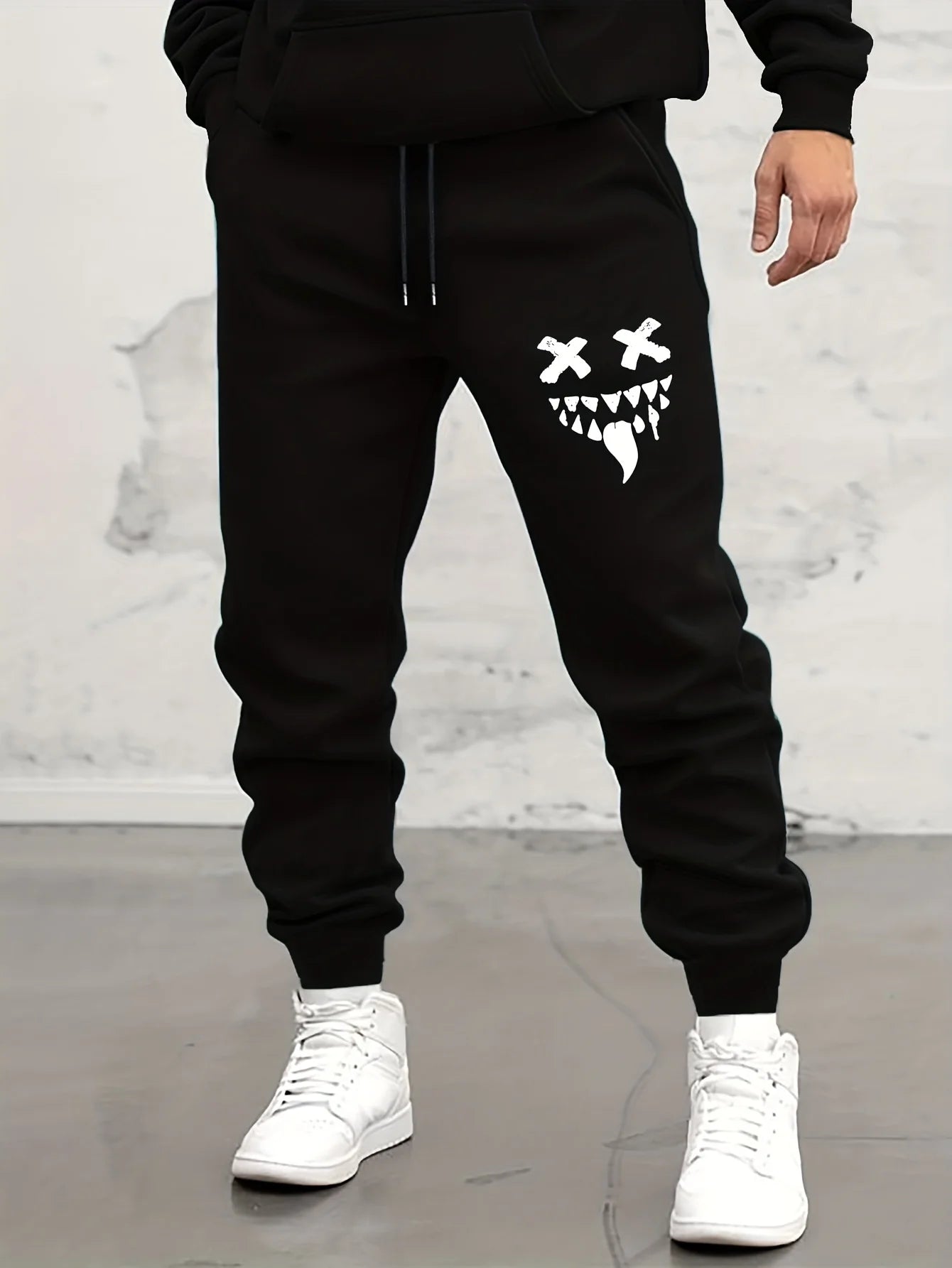 Autumn/Winter Men's Sweatpants Monster Smile Printed Lace-up Sweatpants Men Casual Pants for Daily Wear with Jogging Pants S-3XL