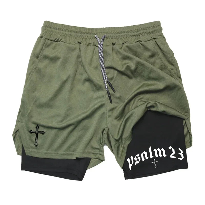 2025 New Men's 2-in-1 Sports Shorts Quick-Dry Running Fitness Training and Swimming Double-Layer Coverage Summer M-3XL