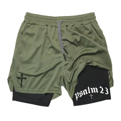 2025 New Men's 2-in-1 Sports Shorts Quick-Dry Running Fitness Training and Swimming Double-Layer Coverage Summer M-3XL