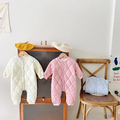 Sanlutoz Fashion Long Sleeve Baby Rompers Thicken Fleece Warm Winter Infants Clothing