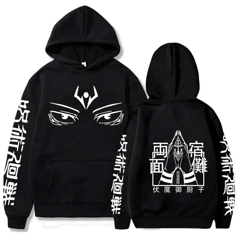 Japanese Anime Print Sweatshirts Jujutsu Kaisen Hoodie Harajuku Autumn Winter Streetwear Clothe Yuji Itadori Plus Size Hoodie