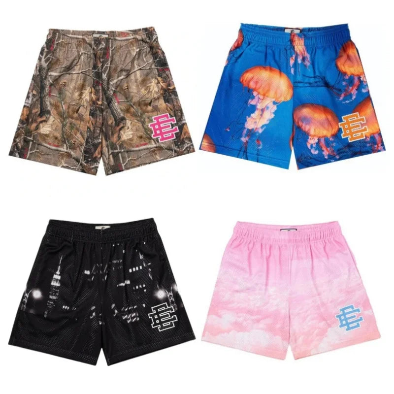 New men's summer Eric Emanuel brand shorts, basketball and football sports shorts, breathable mesh casual shorts ee2
