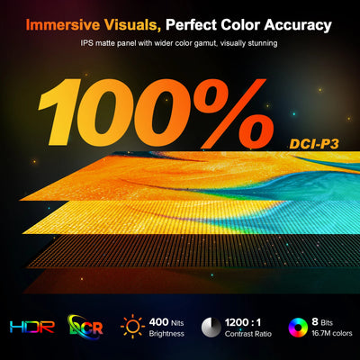 UPERFECT 16" 2K 240Hz Portable Monitor 100%DCI-P3 16:10 HDR FreeSync IPS Eye Care External Gaming Display For PC XBox PS5 Switch