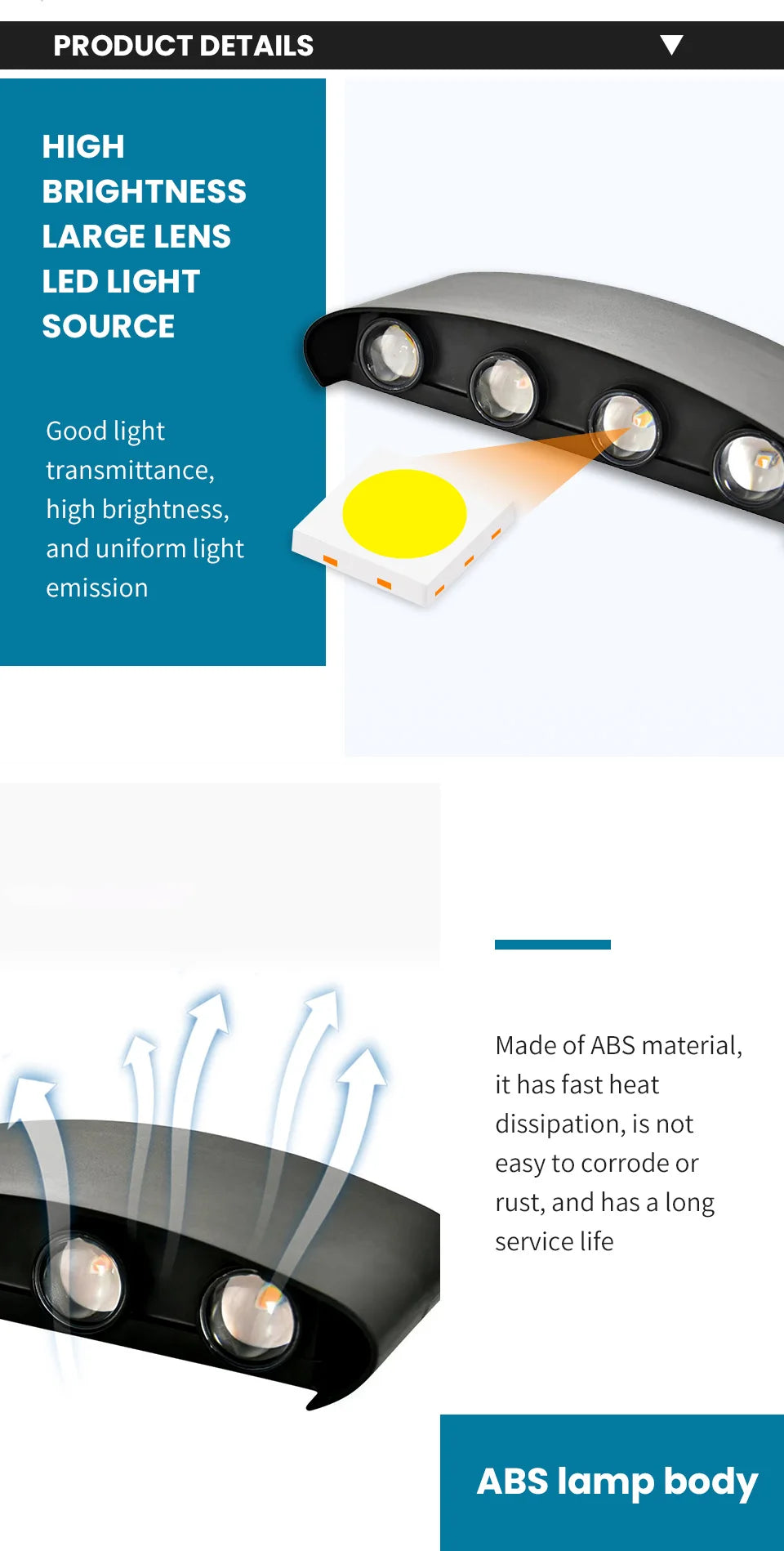 LED Wall Light Outdoor Indoor 2W 4W 6W 8W 10W AC85-265V Up Down White Black Modern Light For Home Garden Bedroom Corridor