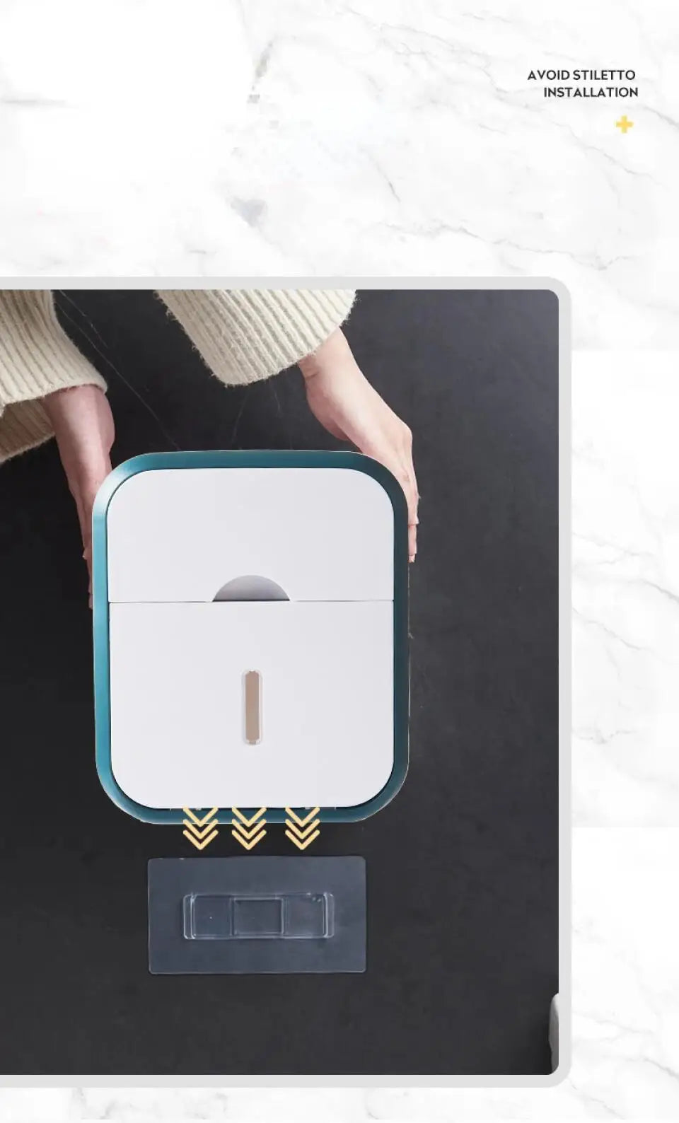 Storage Box Toilet Paper Organizer Waterproof High Capacity Dust-proof Punch-free Wall Mounted Roll Paper Bathroom Home Supplies