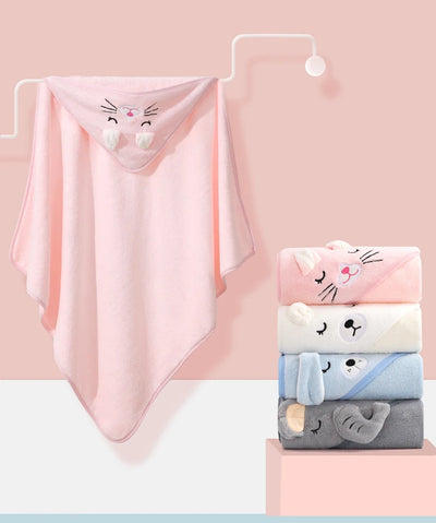 Newborn Baby Bath Towel Cartoon Baby Swaddle Kids Bathrobe Fleece Blanket Warm Sleeping Swaddle Wrap for New Born Boys Girls