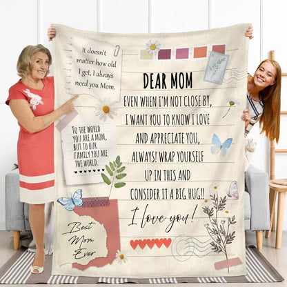 1PC Gift To Mom Thin Blanket for Anniversary Birthday Mothers Day Fathers day for Mom Dad Wife Sister Grandma Abuela Soft Throw